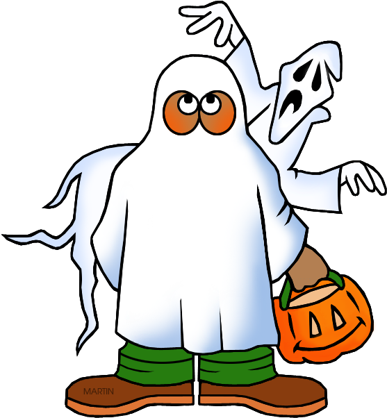 Ghosts - Halloween Clipart Phillip Martin - Png Download (598x648), Png Download
