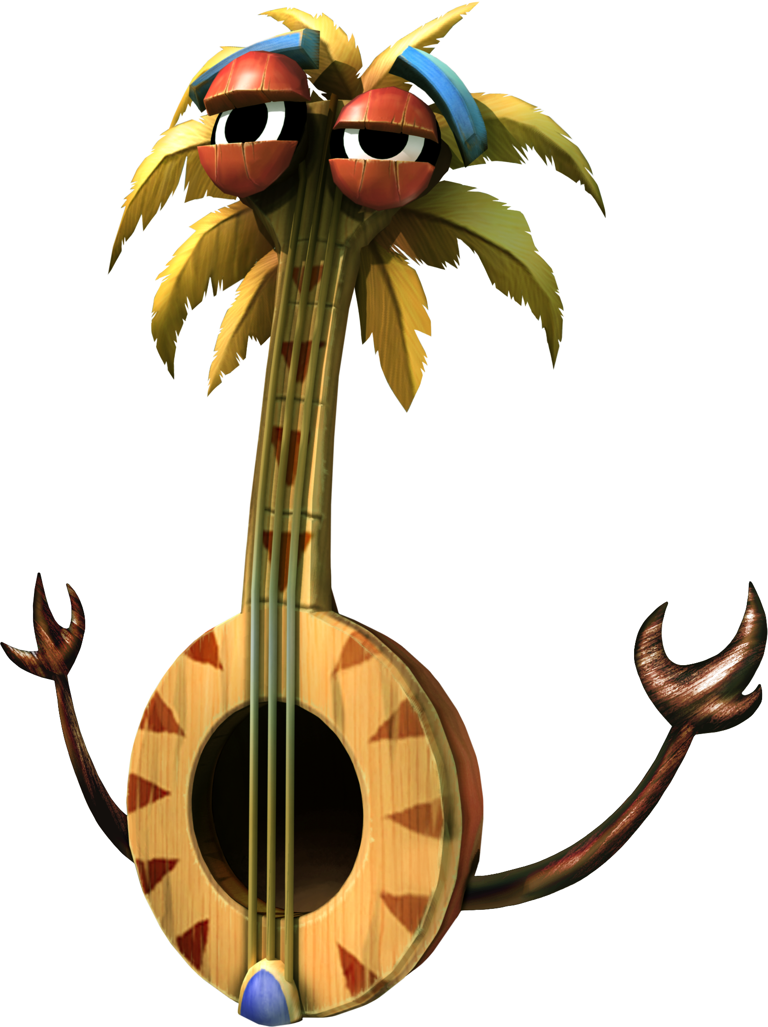Banjo's Biography - Donkey Kong Country Returns Gong Tiki Clipart (1560x2086), Png Download