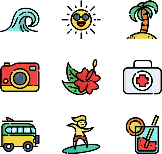 Surf - Amusement Park Icons Clipart (600x564), Png Download