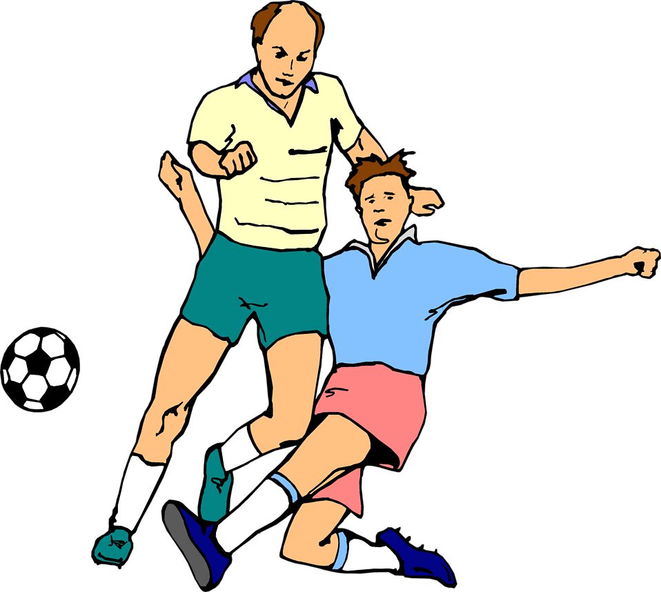 Free Stock Photo Illustration Of Playing - Men Playing Soccer Clip Art - Png Download (958x858), Png Download