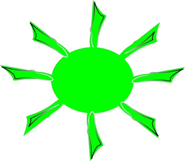 Green Radiating Sun Clip Art At Clker - Icon - Png Download (600x524), Png Download