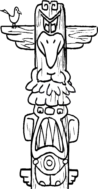 Totem Drawing Clipart Png Download - Totem Poles Coloring Pages Transparent Png (600x802), Png Download
