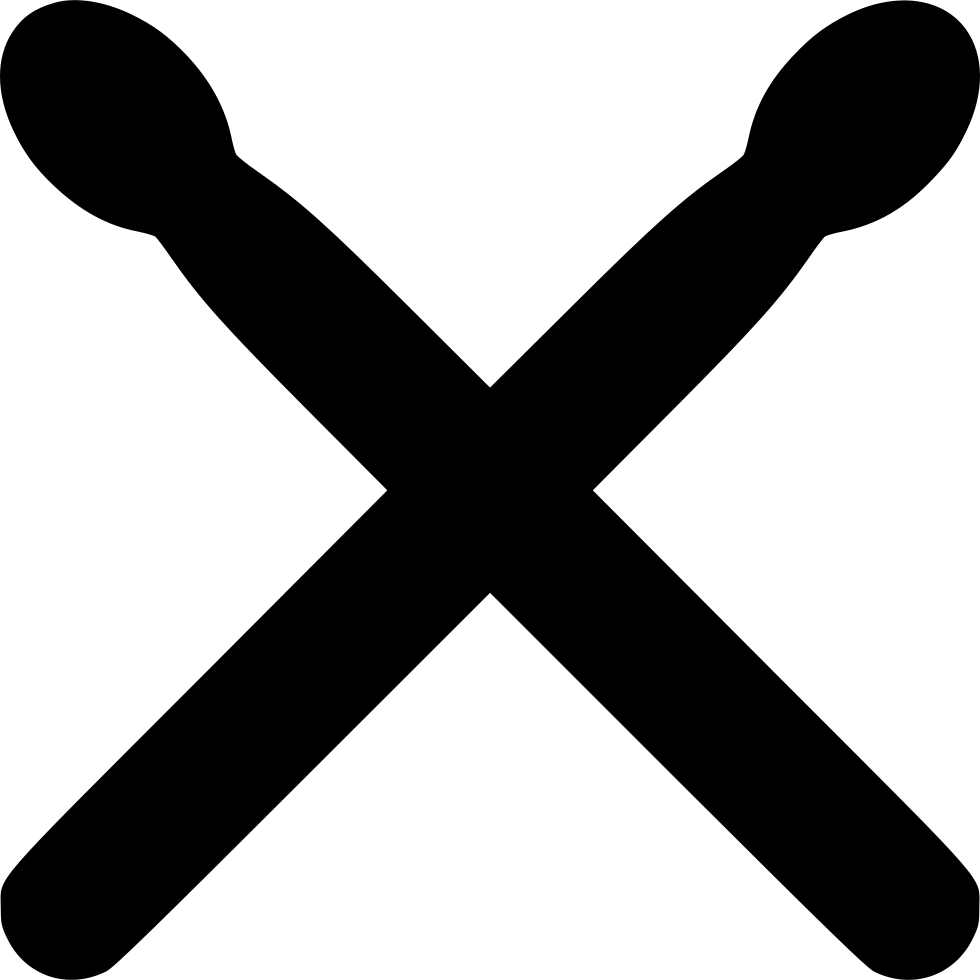 Drum Sticks Comments - Svg Close Icon Clipart (980x980), Png Download