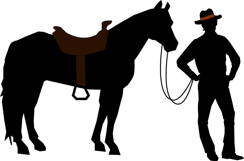Cowboy Silhouette - Cowboy Png Clipart (960x634), Png Download