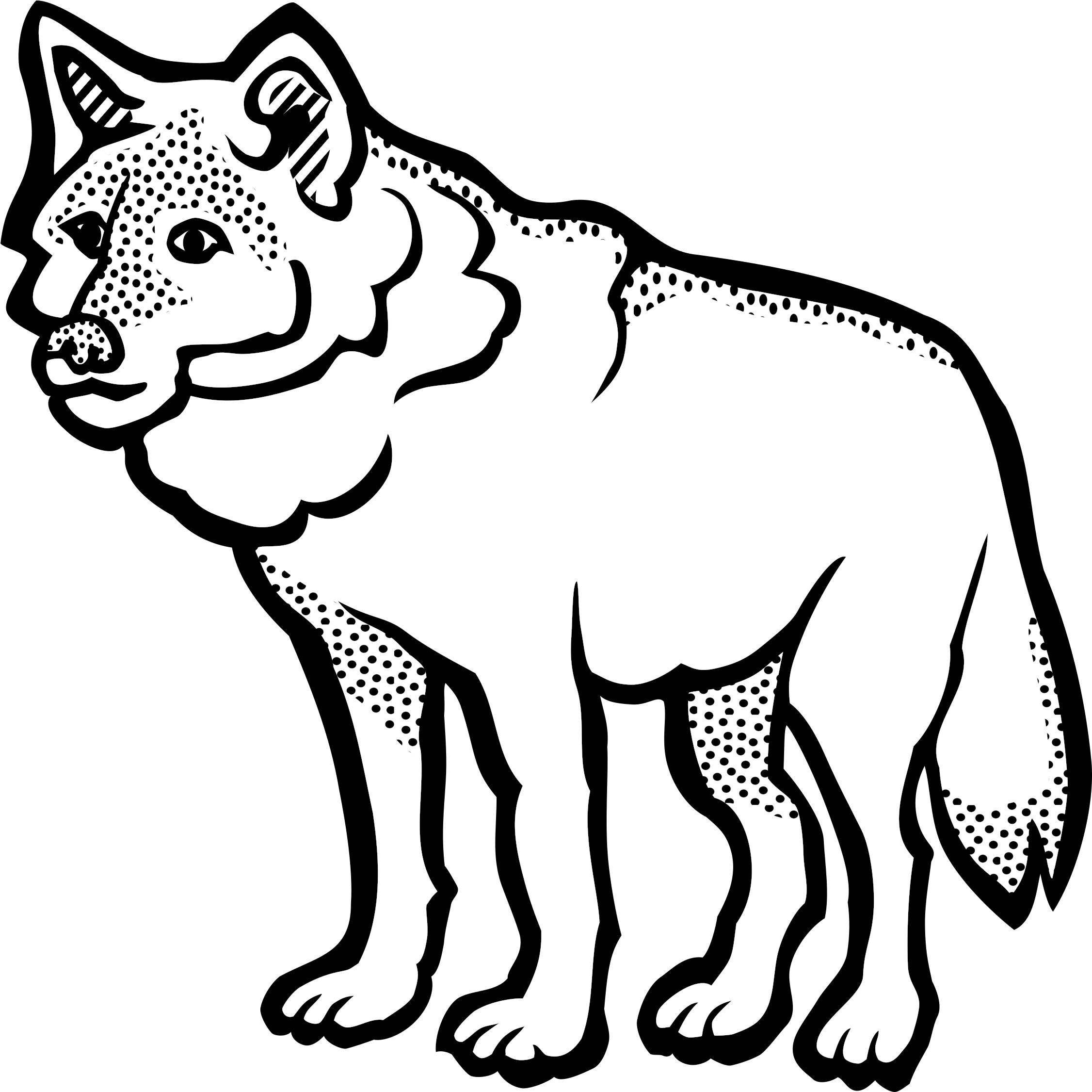 Big Image - Wolf Clipart Black And White - Png Download (2401x2400), Png Download