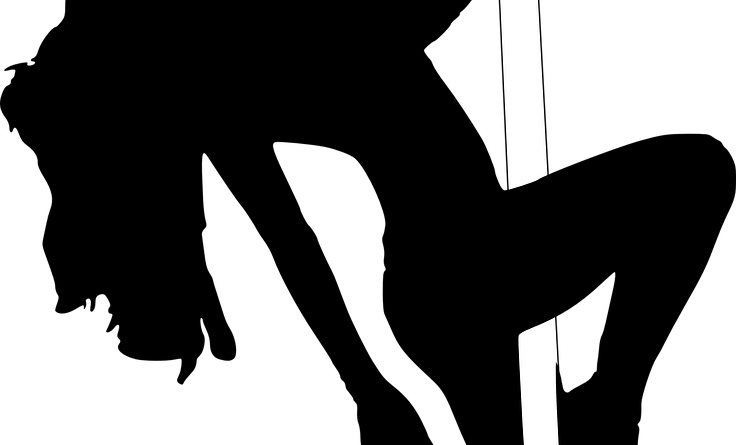 Highlighted Kahuna - Stripper Silhouette Clipart (736x445), Png Download