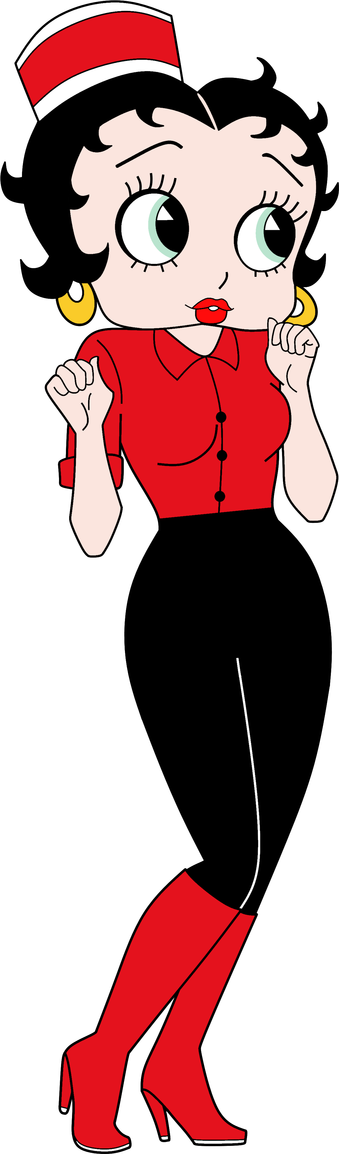Betty Boop Anime Waitress Render - Easy Drawings Of Betty Boop Waitress Clipart (1185x4002), Png Download