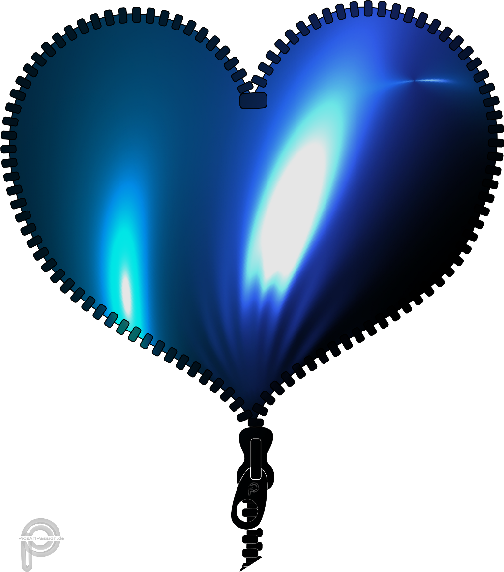 Zipperheart Blue Designelement Lighteffect Heart Zipper - Circular Saw Clipart (1024x1184), Png Download