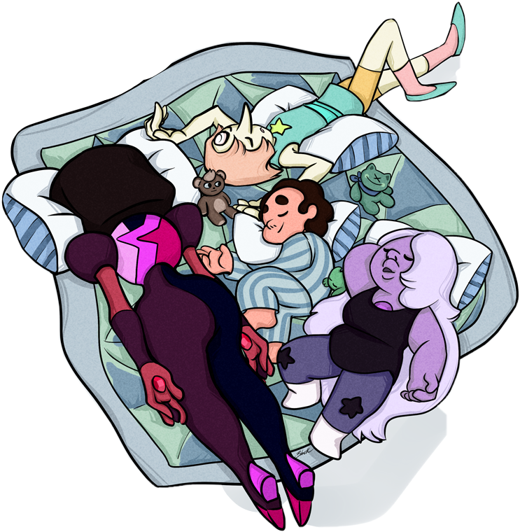 Slumber Party With The Crystal Gems Stevenuniverse - Steven Universe Crystal Gems Fan Art Clipart (743x760), Png Download