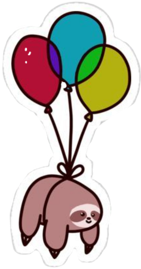 Balloon Sloth Clipart (480x913), Png Download