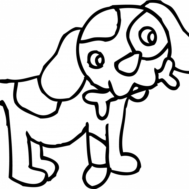 Small Size - Cartoon Dog To Color Clipart (775x775), Png Download
