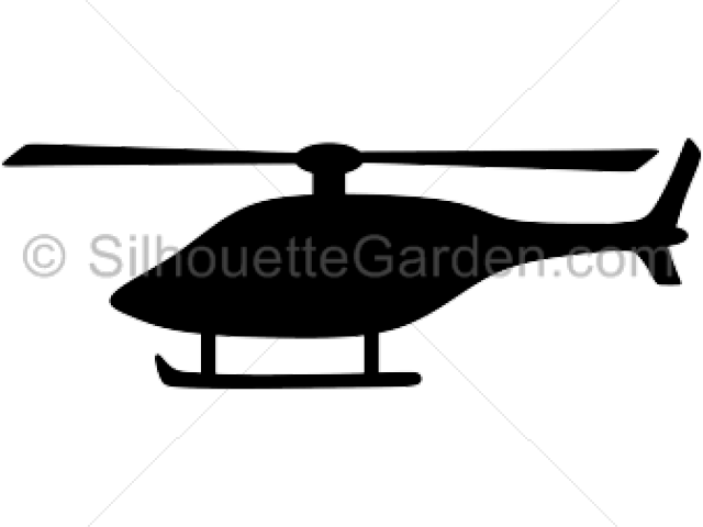Helicopter Clipart Svg - Simple Helicopter Silhouette - Png Download (640x480), Png Download