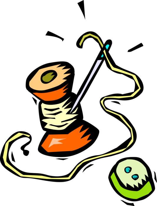 Thread Vector Illustration - Ago E Filo Png Clipart (533x700), Png Download