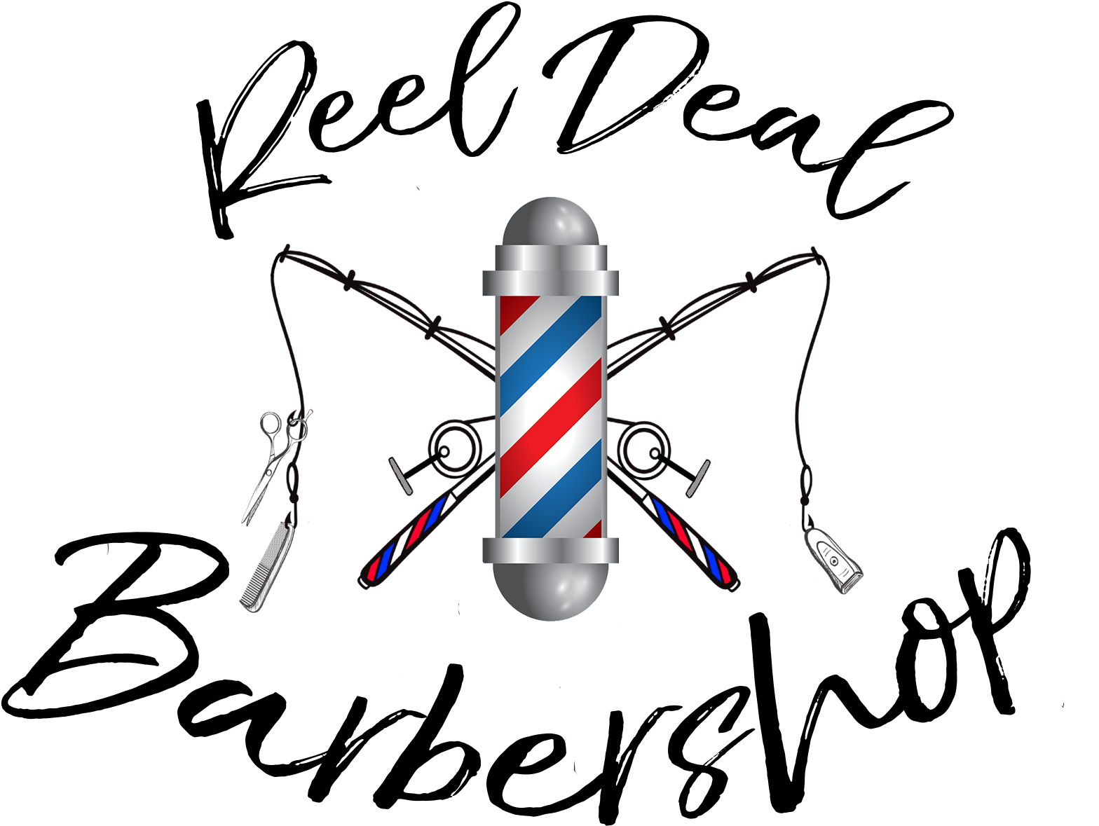 Final Reel Deal Barber Shop Logo-1 - Inspiredcases Best Mum Ever. - White Case - Galaxy Clipart (1735x1288), Png Download