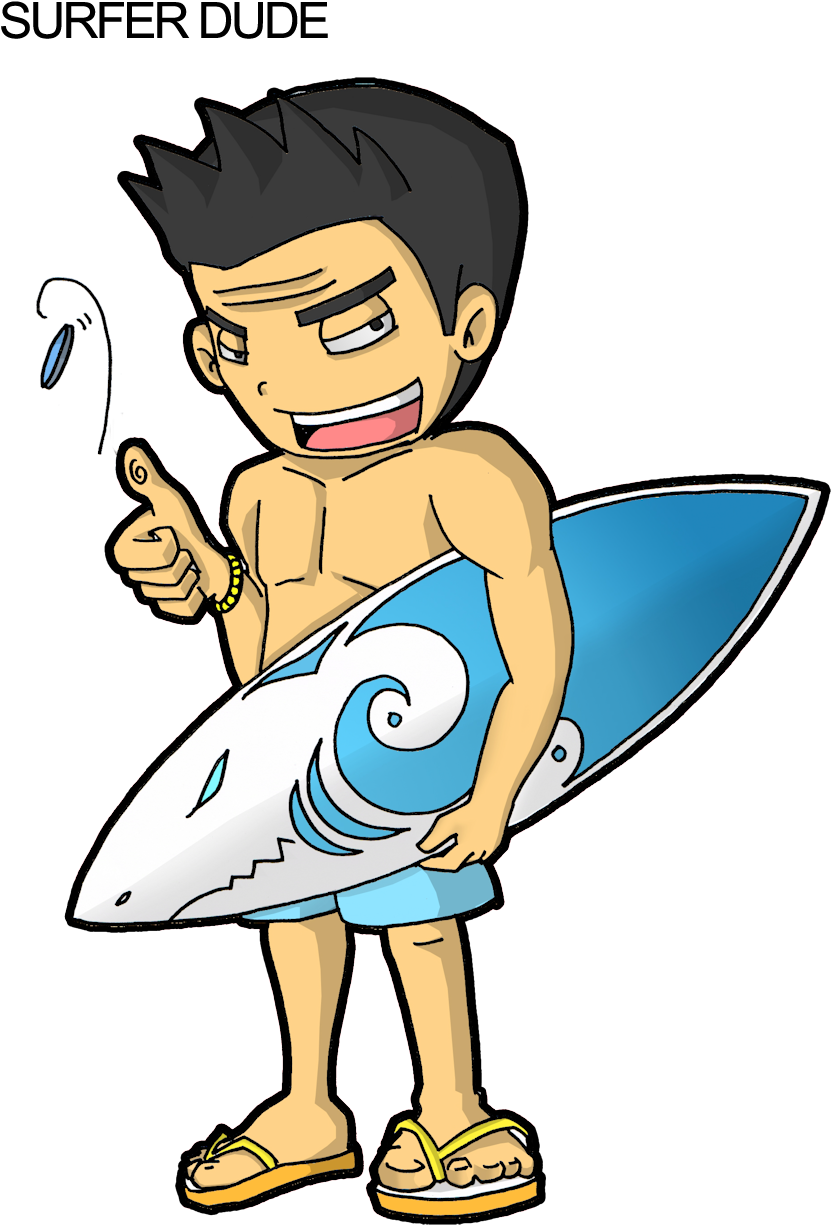 Surfer Dude - August 18 Clipart (909x1301), Png Download