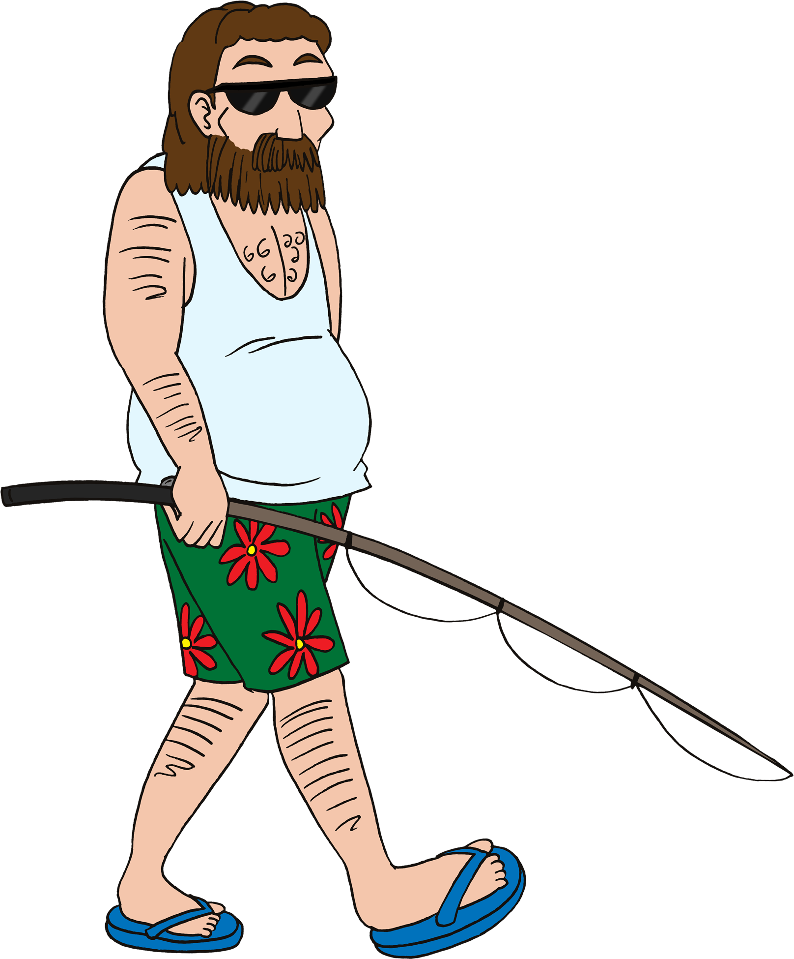 Dude Let's Go Surf Fishing - Cartoon Clipart (1835x2000), Png Download
