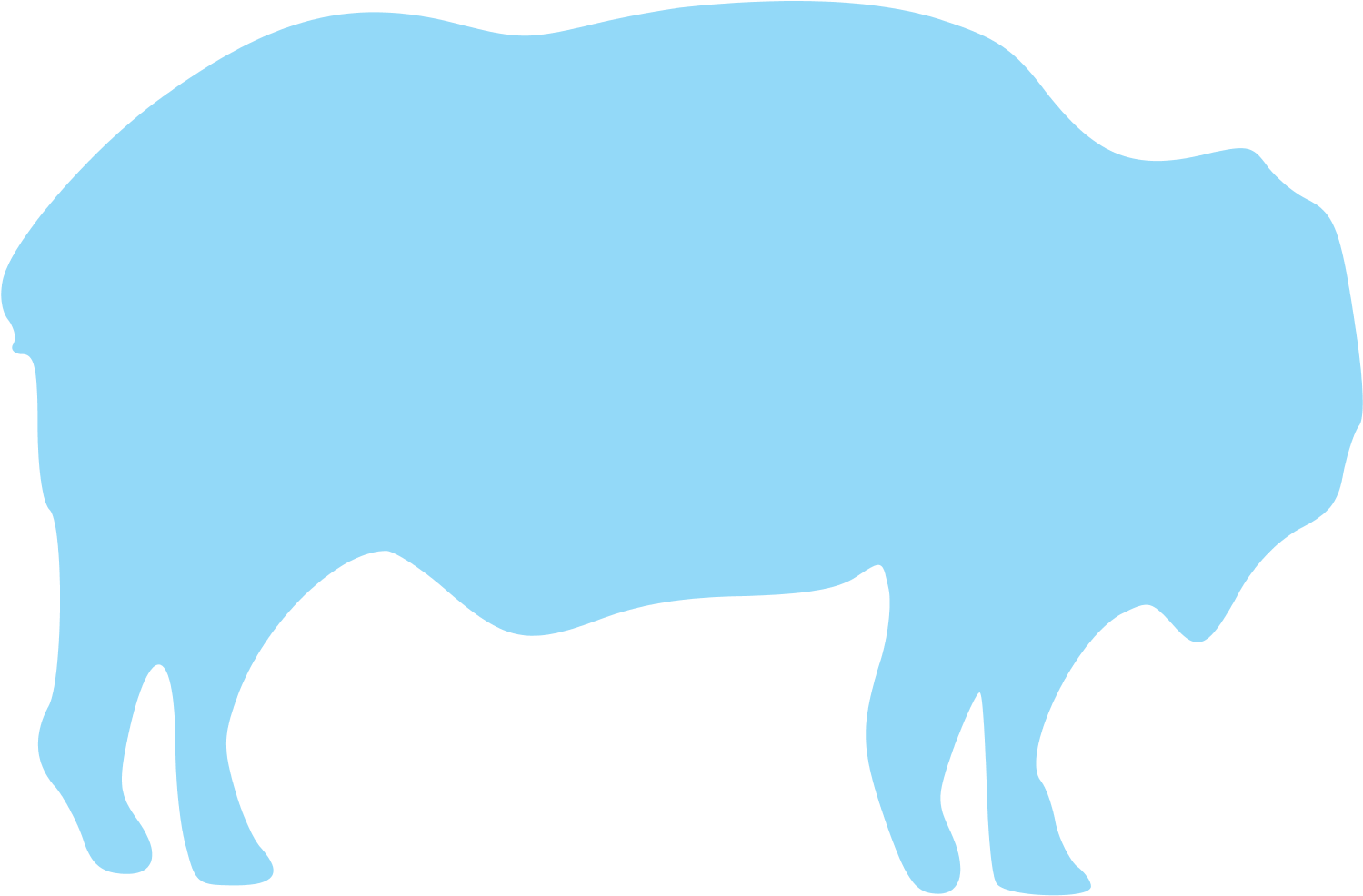 The Tiny Bison Clipart (2440x1337), Png Download