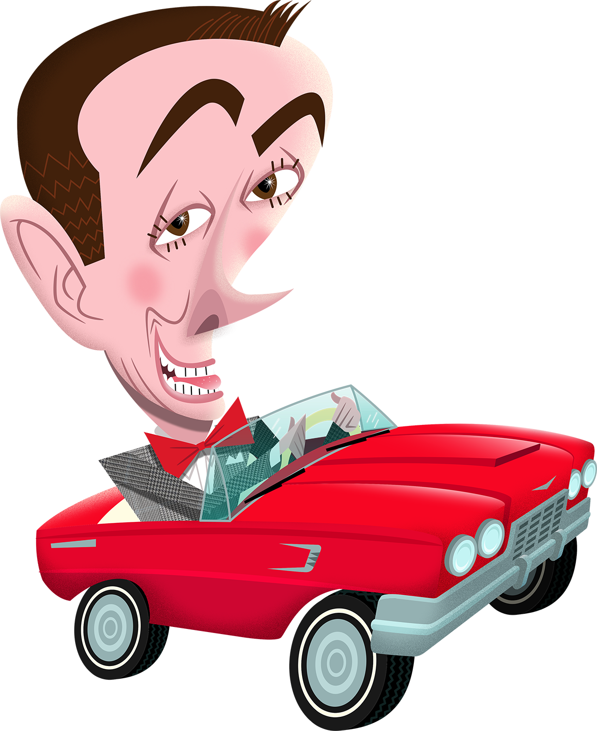 Here's My Pee Wee Herman Illustration About His Upcoming - Paul Reubens Clipart (1176x1440), Png Download