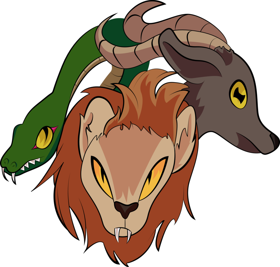 Clip Art Transparent Library Chimera Drawing Two Headed - Comics - Png Download (915x874), Png Download