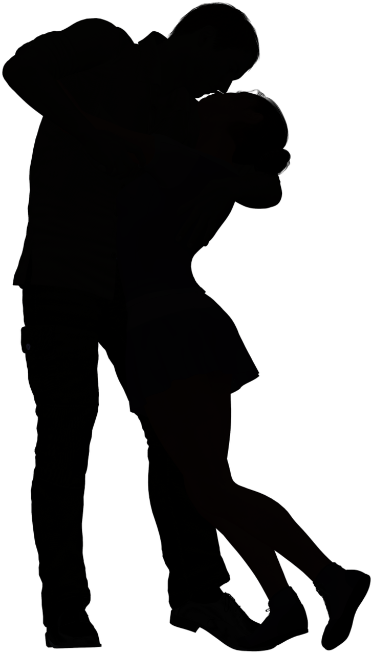 Black And White Shadow Couple Clipart (1170x1280), Png Download