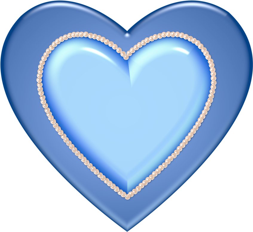 Blue Heart With Pearls By Lashonda - Heart Clipart (1000x800), Png Download