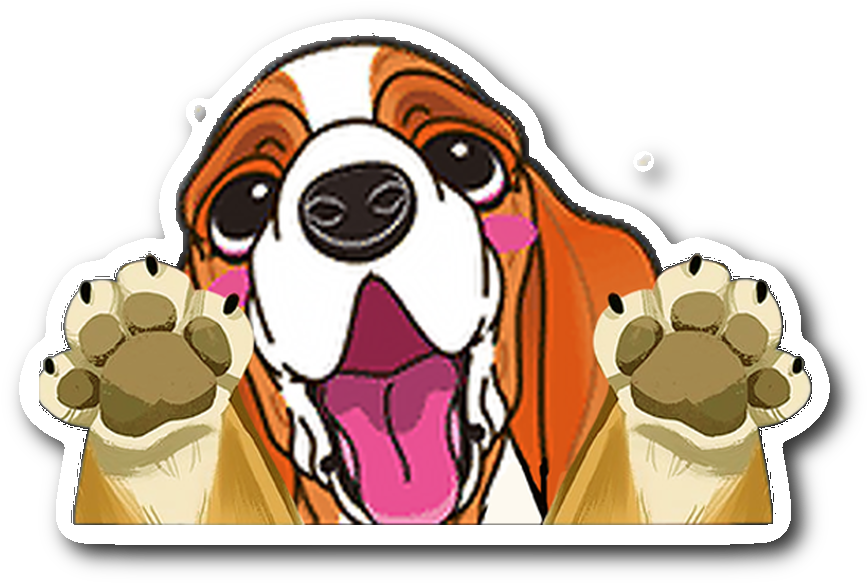 Ln 1 Basset Hound Smile Decal - Cocker Spaniel Clipart (1064x1064), Png Download