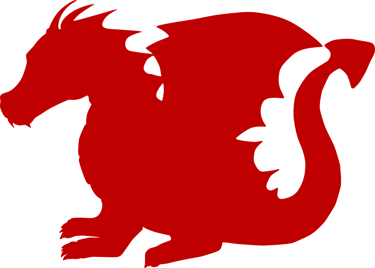 Dragon Clipart Red Dragon - Cute Dragon Silhouette - Png Download (960x687), Png Download