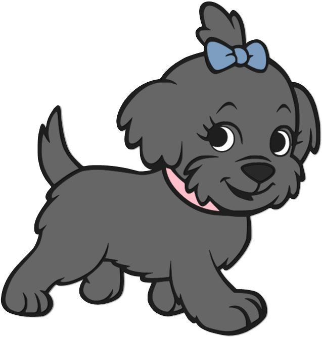 Beanie's Tag You're It Dog Clip Art, Silhouette Files, - Cachorrinhas Em Desenho - Png Download (653x684), Png Download