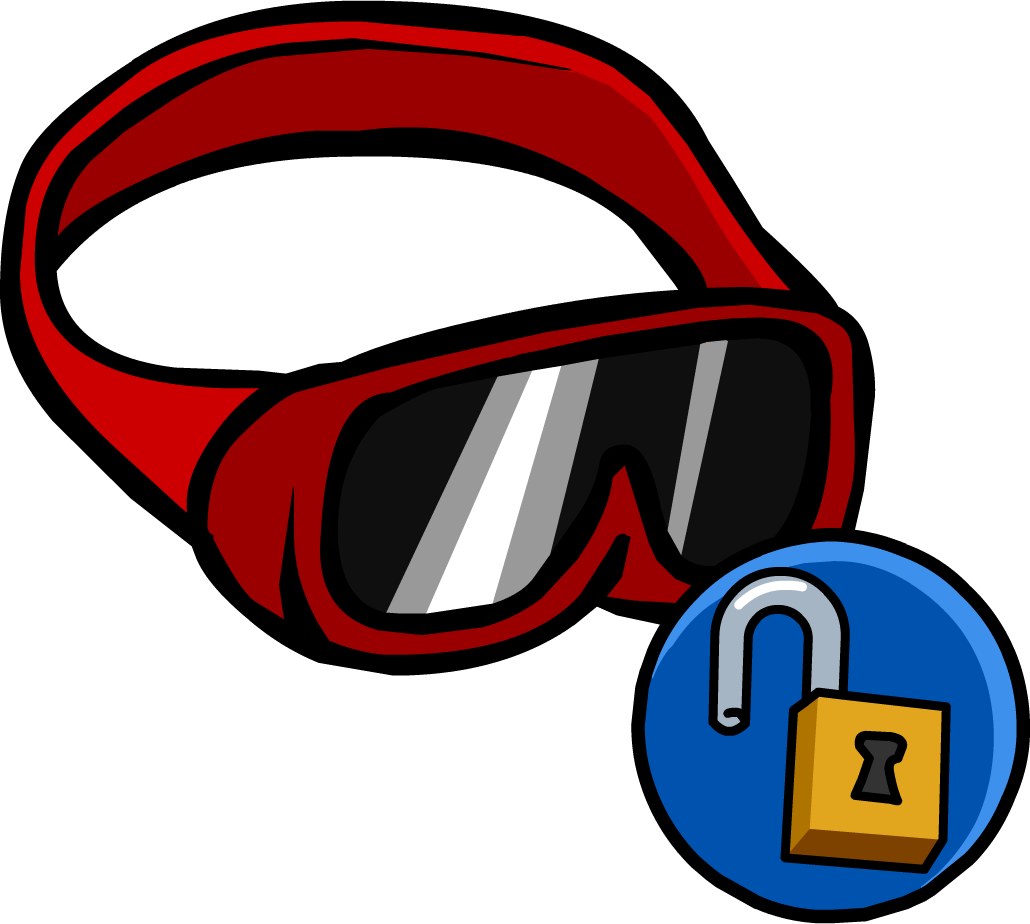 Red Ski Goggles - Club Penguin Red Glasses Clipart (1030x924), Png Download