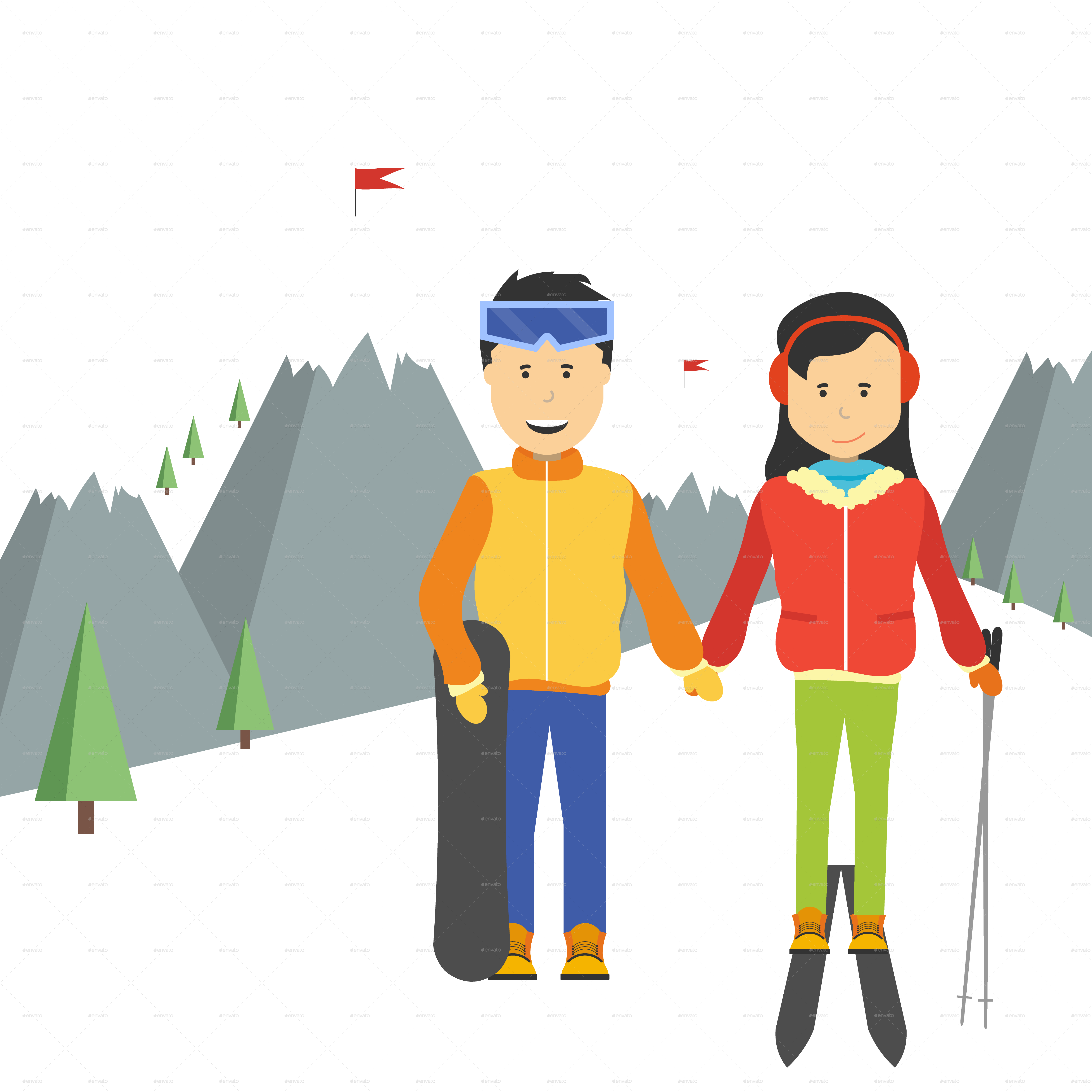 Go To Image - Skiing Clipart (5000x5000), Png Download