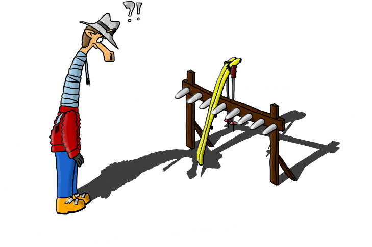 One Skiing Day, As I Went For Lunch, I Put My Skis - Cartoon Clipart (750x514), Png Download