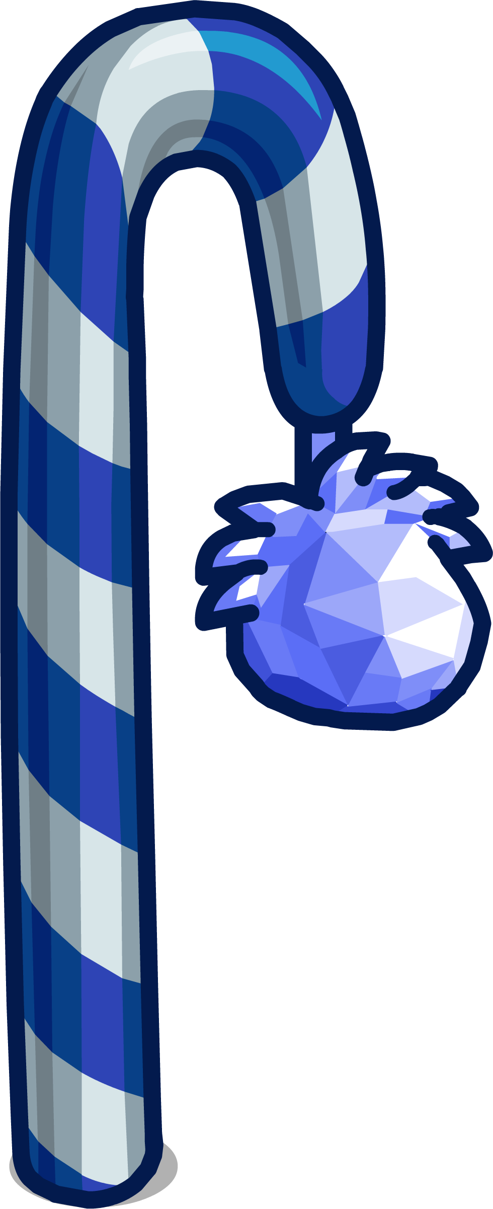 Crystal Candy Cane Sprite 002 - Candy Cane Clipart (980x2402), Png Download