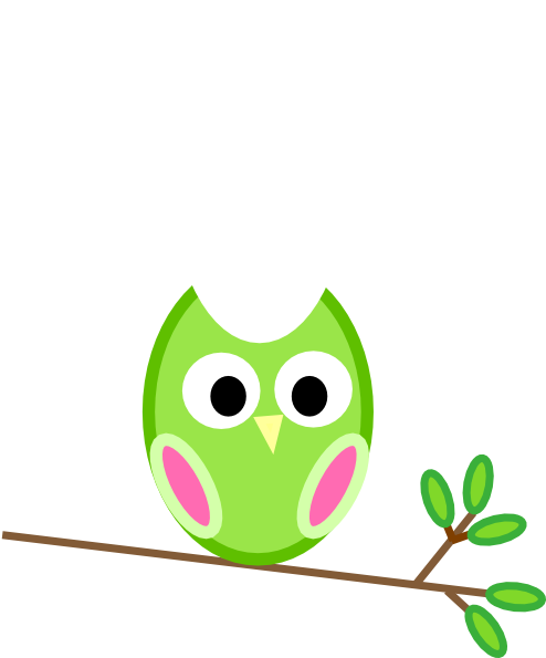 How To Set Use Green And Pink Owl Clipart - Png Download (558x594), Png Download