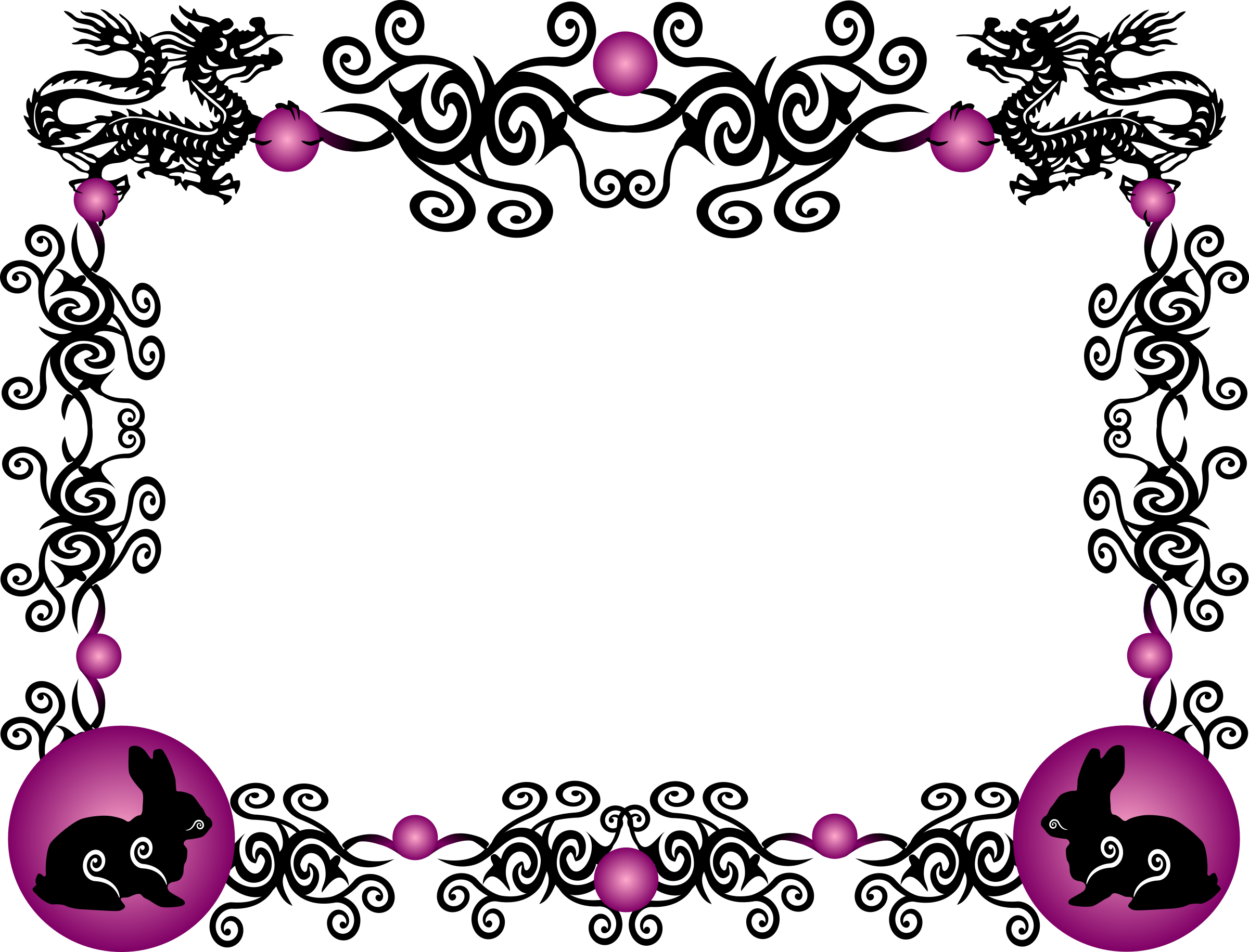 Big Image - Chinese New Year Dog Border Clipart (2400x1831), Png Download