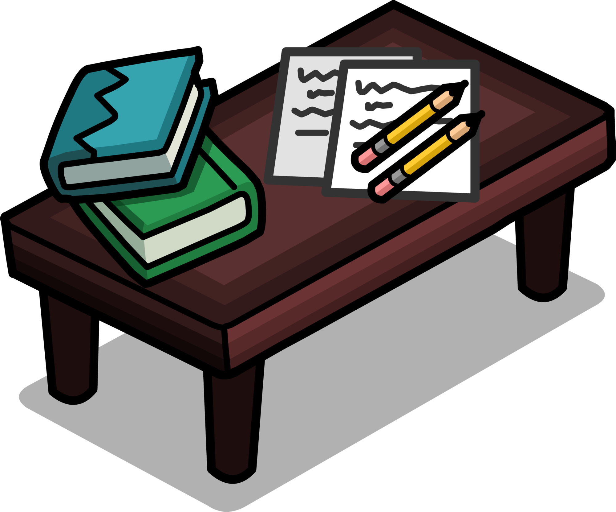 Image Cpu Student Desk Sprite - Escritorio De Estudiante Club Penguin Clipart (2000x1660), Png Download
