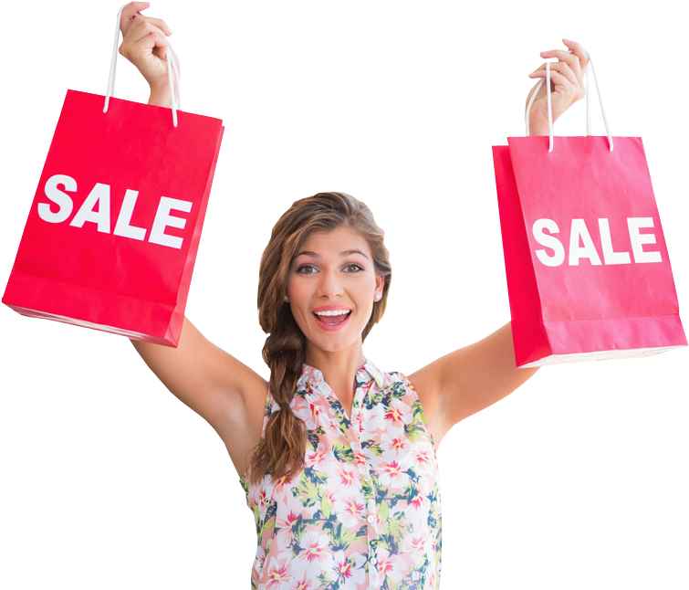 Women Transparent Shopping - Happy Shoppers Thumbs Up Clipart (800x650), Png Download