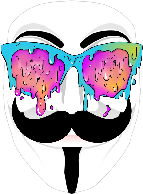 Colorful Colorsplash Popart Anonymous Mask Stickers - Anonymous Pop Art Clipart (824x969), Png Download