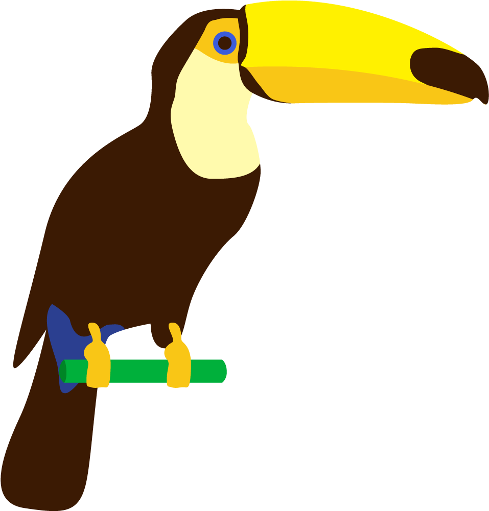 Parrot Toucan Art Cartoon Banner - Papagaio Png Desenho Clipart (1000x1000), Png Download