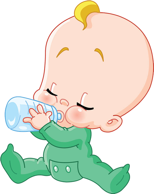 Drinking Clipart Bottleclip - Baby Drinking Bottle Clipart - Png Download (550x694), Png Download