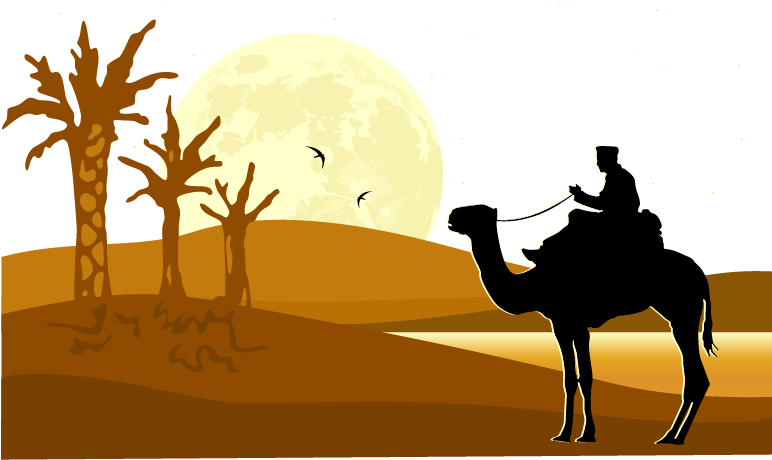 Desert Silhouette At Getdrawings Com Free For - Castle Silhouette Desert Clipart (771x469), Png Download