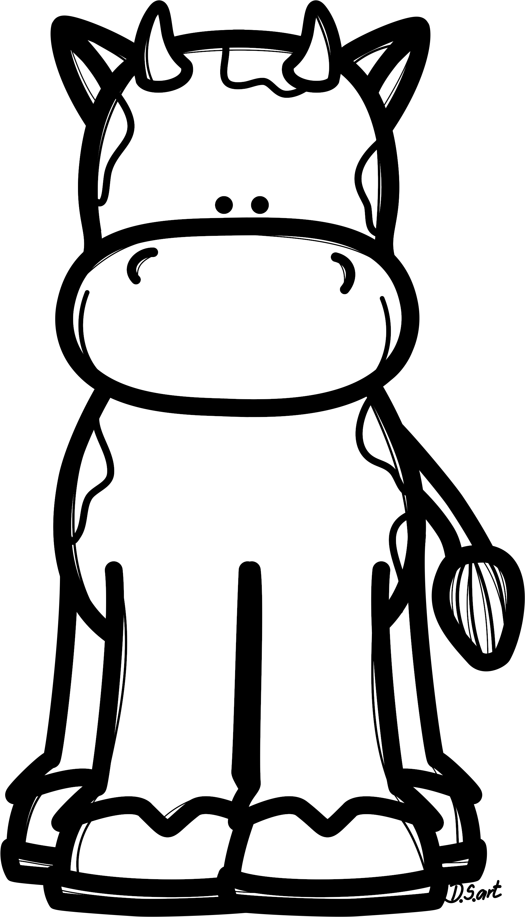 Cow Clipart (1875x3292), Png Download