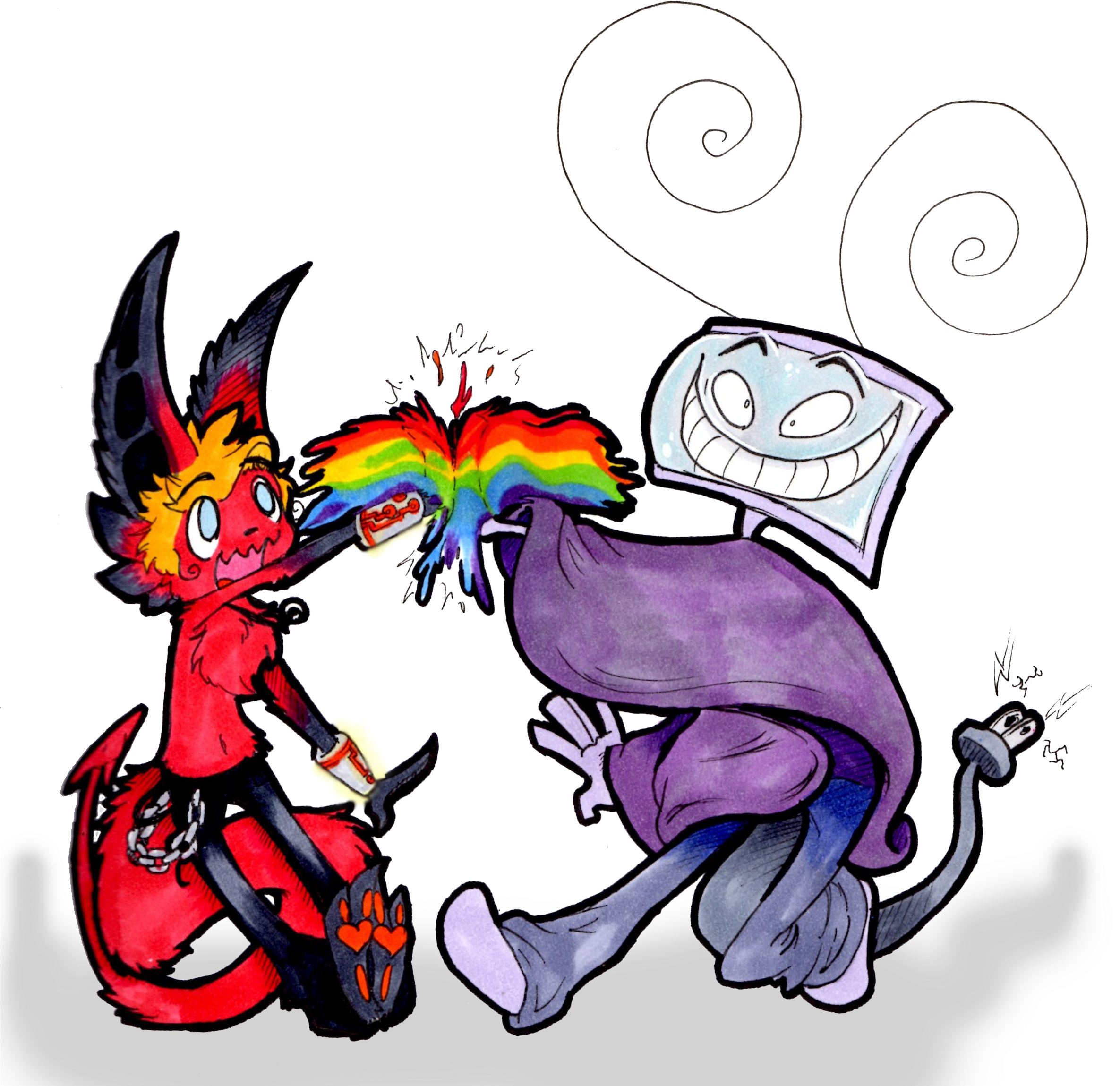 Rainbow High-fives Milkyguru Clipart (2370x2352), Png Download