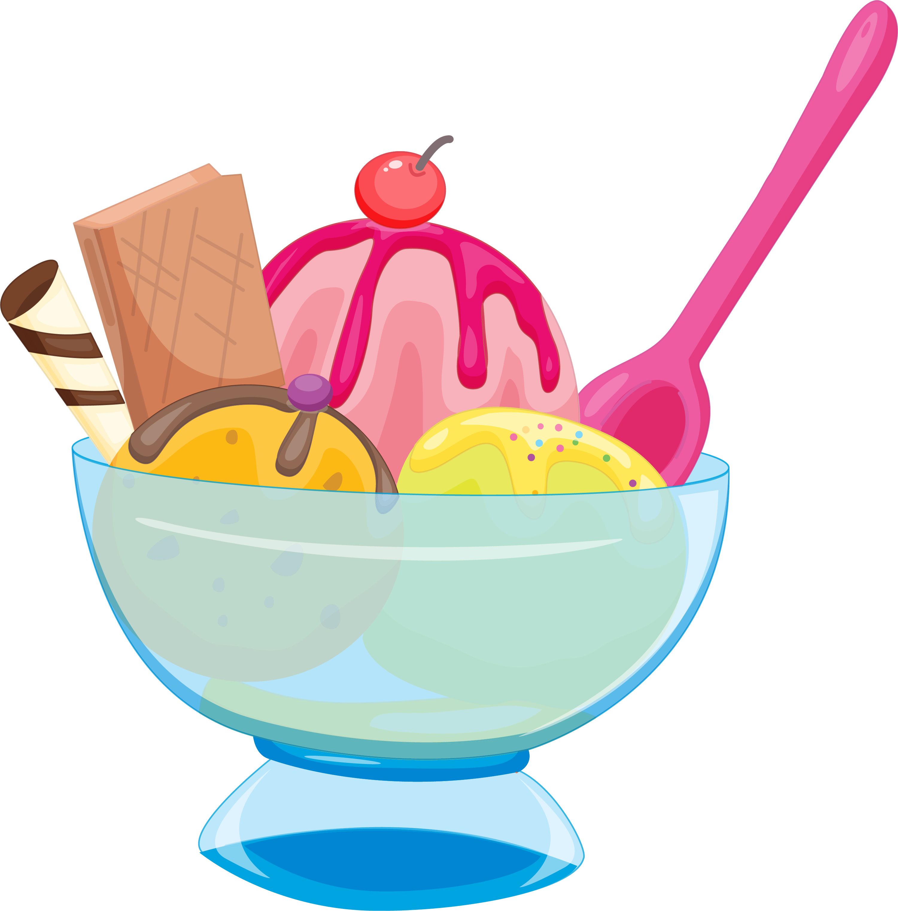 Chocolate Ice Cream Sundae Colorful Transprent - Ice Cream Picture And Word Clipart (3001x3043), Png Download