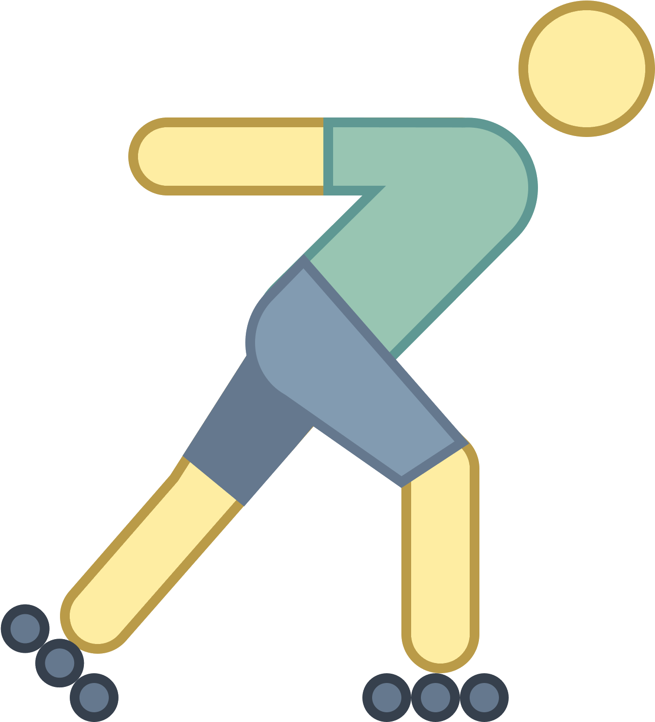 Roller Skating Icon - Roller Skating Clipart (1600x1600), Png Download
