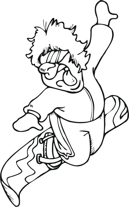 Png Transparent Library Snowboard Clipart - Cartoon (442x706), Png Download