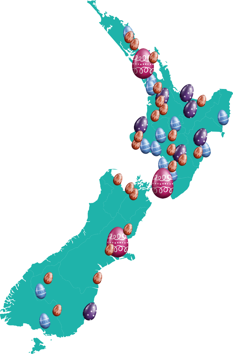 Epic Easter Hunt Results Map - Map Of New Zealand Clipart (784x1190), Png Download