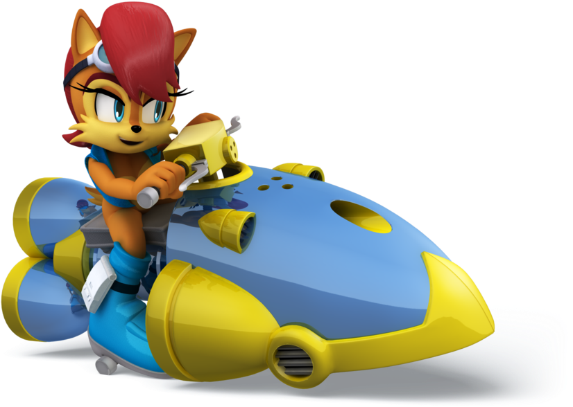Sally All Star Racing By Elesis-knight On Clipart Library - Sonic & Sega All Stars Racing Fanart - Png Download (900x642), Png Download