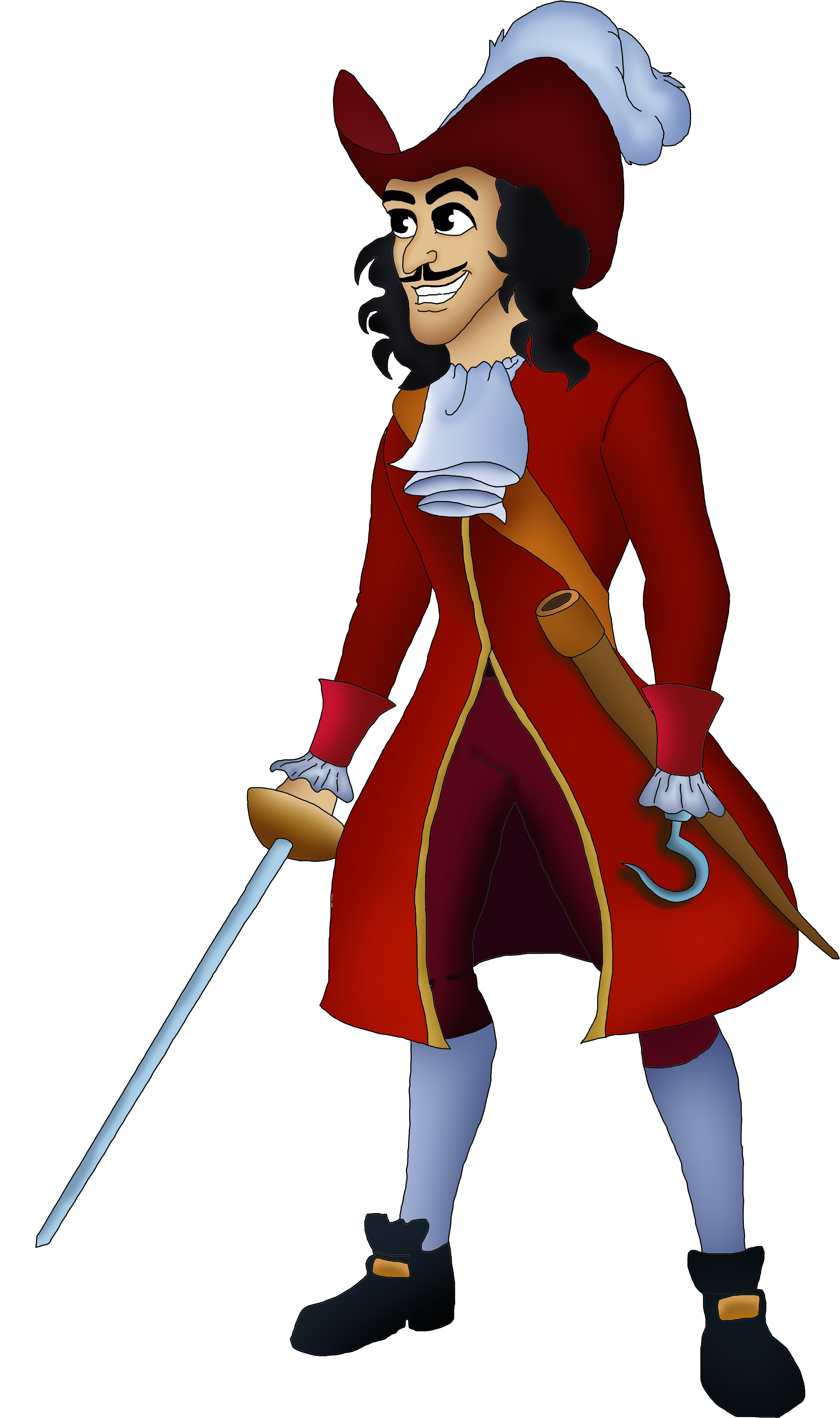 Disney Clipart Captain Graphics Illustrations Free - Dibujo Capitan Garfio - Png Download (691x1155), Png Download