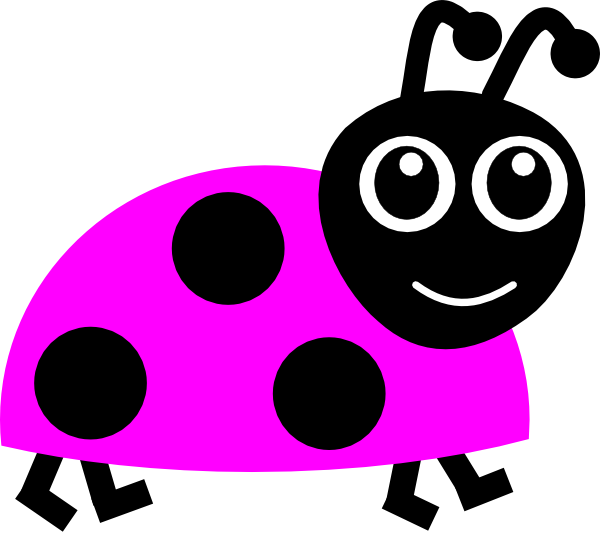 Pink Ladybug Cliparts - Ladybug Cartoon - Png Download (600x534), Png Download