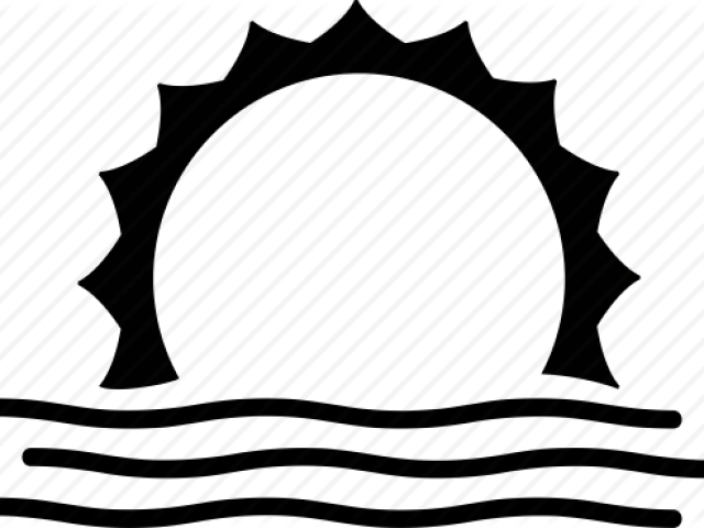 Sun Set Clip Art Black And White - Png Download (640x480), Png Download